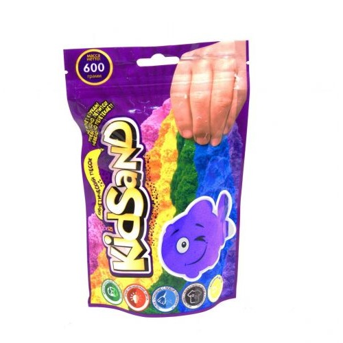 Кинетический песок KidSand, в пакете, 600 г фиолетовый (Dankotoys)