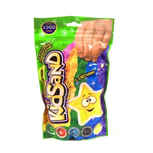 Кінетичний пісок "KidSand", в пакеті, 1000 г (жовтий) (Dankotoys)