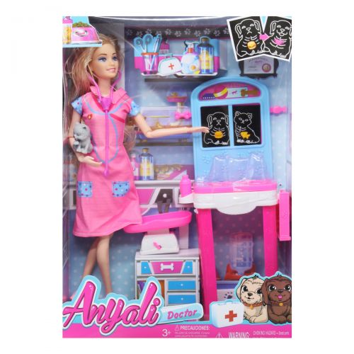 Игровой набор с куклой "Ветеринар", в розовом (MiC)