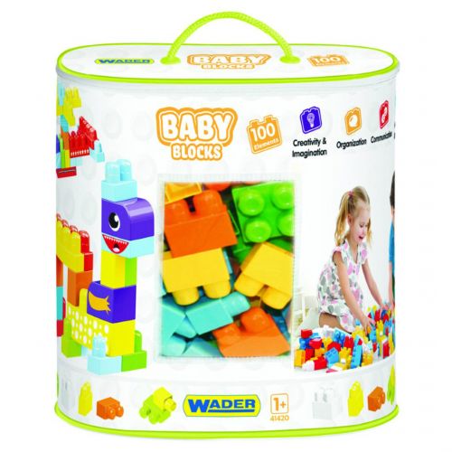 Baby Blocks Мої перші кубики 100 деталей в сумці (Wader)