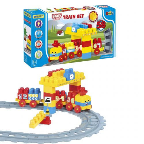 Игровой набор "Baby Blocks" железная дорога (58ел) (MiC)