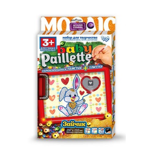 Картина-мозаїка з паєток "Baby Paillette: Зайчик" (Dankotoys)