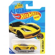 Машинка "Hot Wheel", металлопластиковая "14 Corvette Stingray", жёлтый