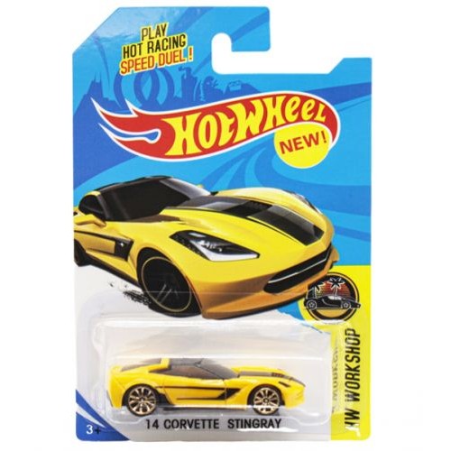 Машинка "Hot Wheel", металопластикова "14 Corvette Stingray", жовтий (MiC)