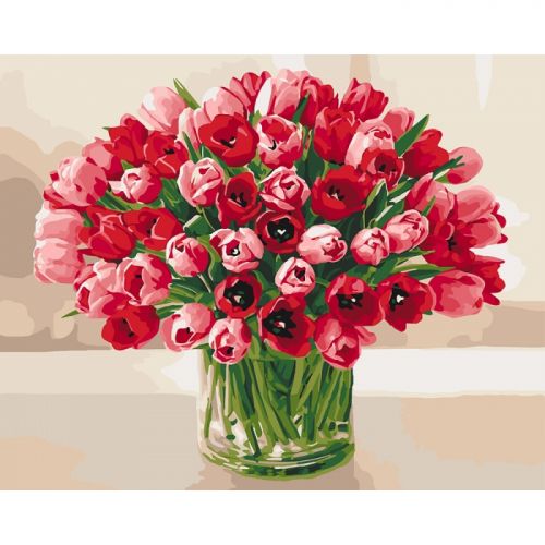 Картина по номерам "Жгучие тюльпаны" (Идейка)