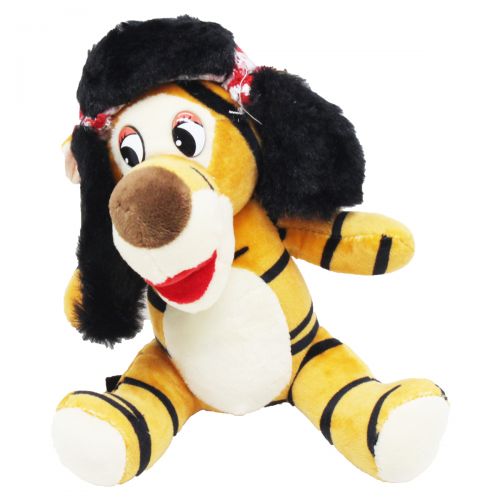 Плюшевая игрушка "Тигр в ушанке" желтый (MiC)