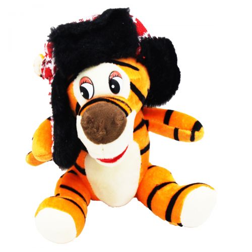 Плюшевая игрушка "Тигр в ушанке" оранжевый (MiC)