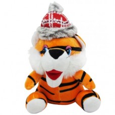 Мягкая игрушка "Тигр в шапочке" оранжевый