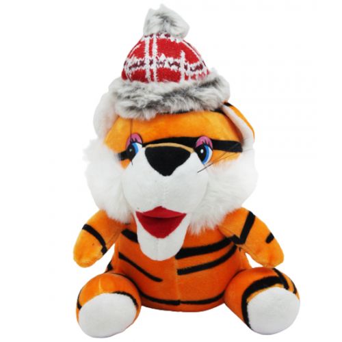 М'яка іграшка "Тигр в шапочці" помаранчевий (MiC)