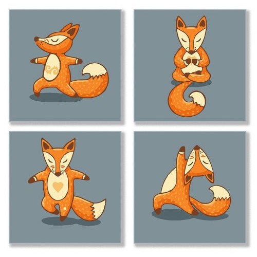 Картина за номерами "полиптих: Yoga-fox" ★★ (Идейка)
