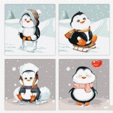Картина по номерам "Полиптих: Веселая зима" ★★★★