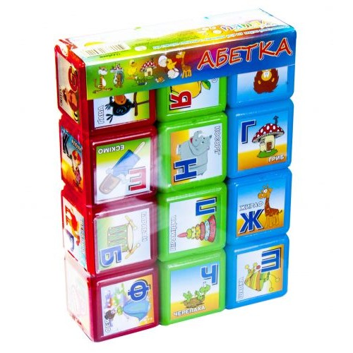 Кубики "Азбука", 12 штук (укр) (M.Toys)