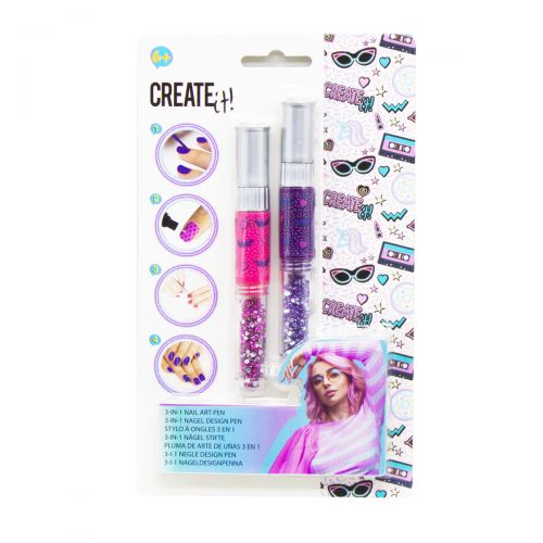 Набір ручок для дизайну нігтів "CREATE IT!" 3 в 1 (фіолетовий, рожевий) (MiC)