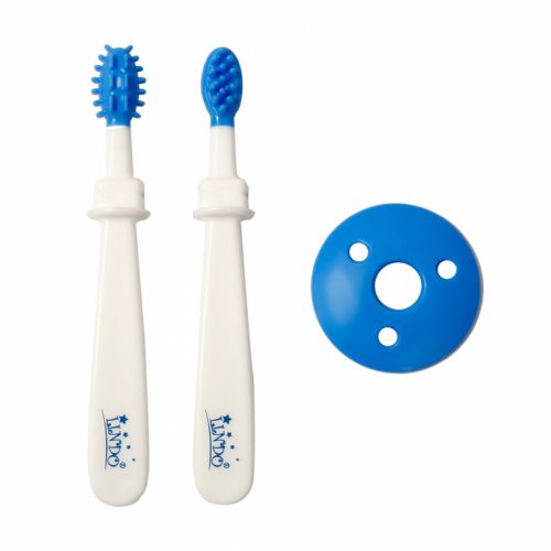 Зубна щітка з обмежувачем, синій (Lindo)
