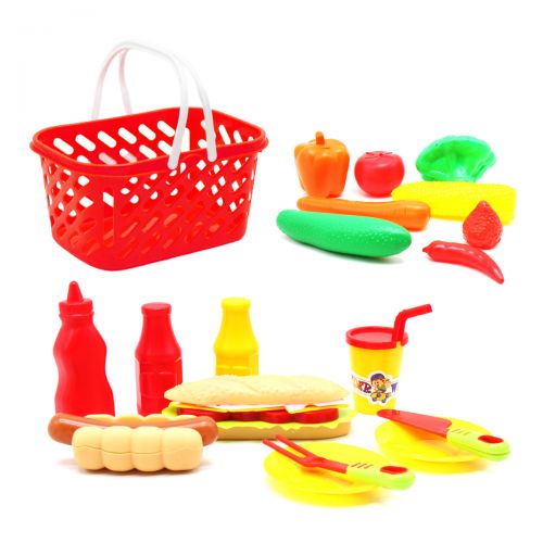 Игровой набор продуктов "Фаст-фуд", красный (Kinderway)