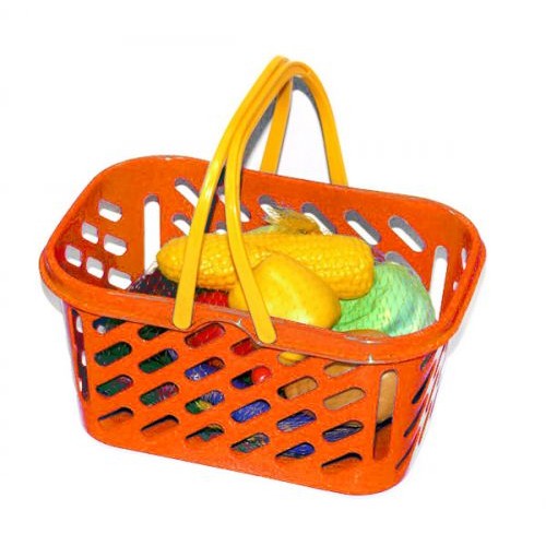 Корзинка оранжевая с овощами, 11 предметов (Kinderway)