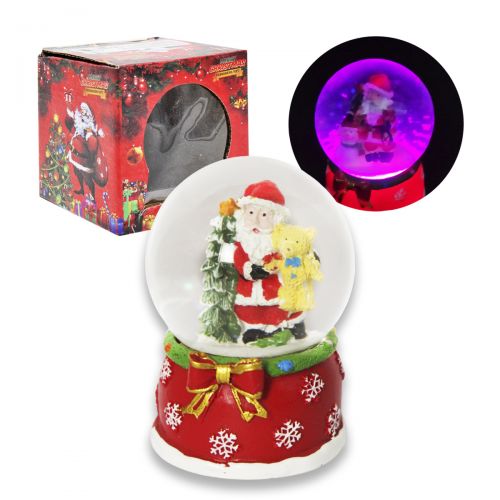 Снежный шар "Дед Мороз и мишка" с подсветкой (MiC)