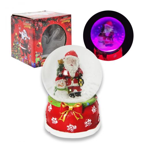 Снежный шар "Дед Мороз и снеговик" с подсветкой (MiC)