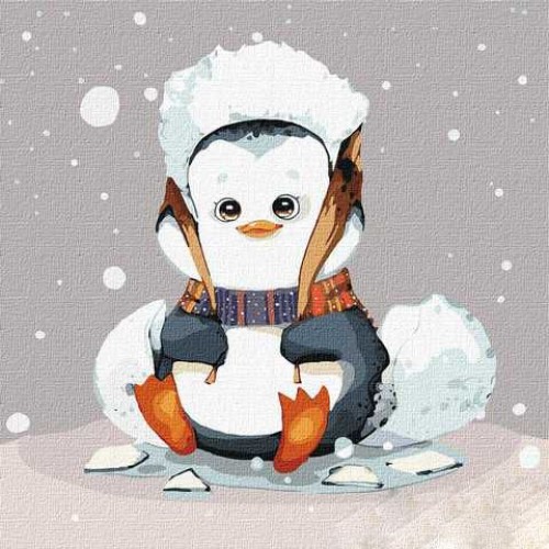 Картина по номерам "Маленький пингвинчик" ★★★ (Идейка)