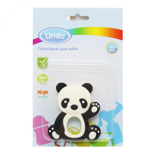 Прорезыватель для зубов "Панда" (черный) (Lindo)