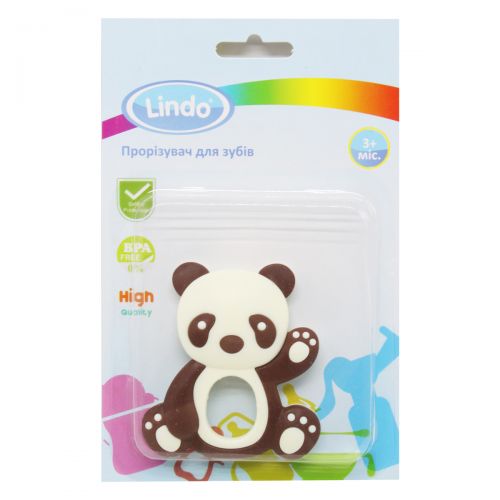 Прорезыватель для зубов "Панда" (коричневый) (Lindo)