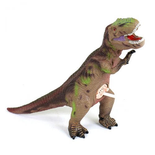 Динозавр резиновый "Тираннозавр", со звуком (коричневый) (MiC)