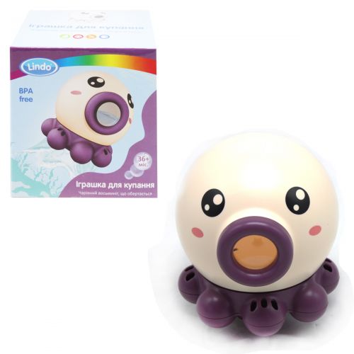 Игрушка для ванны "Осьминог" фиолетовый (Lindo)
