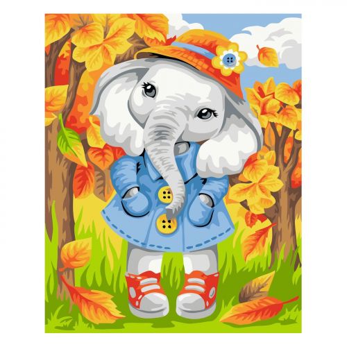 Картина по номерам "Осенний слоник" ★★★ (Strateg)