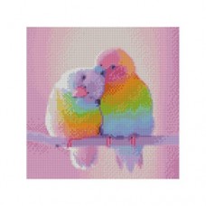 Алмазная мозаика "Пара попугайчиков"