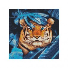 Алмазная мозаика "Тигр в листве"