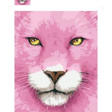 Картина по номерам "Розовая львица"