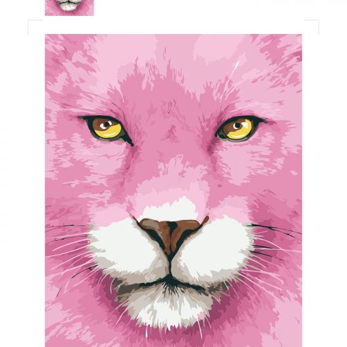 Картина по номерам "Розовая львица" (Strateg)