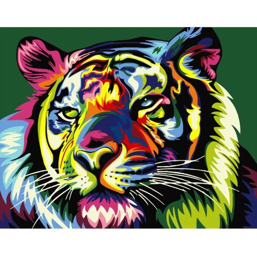 Картина по номерам "Красочный тигр" (Strateg)