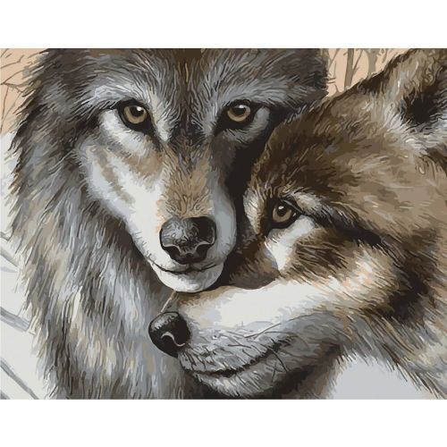 Картина по номерам "Волчья любовь" (Strateg)