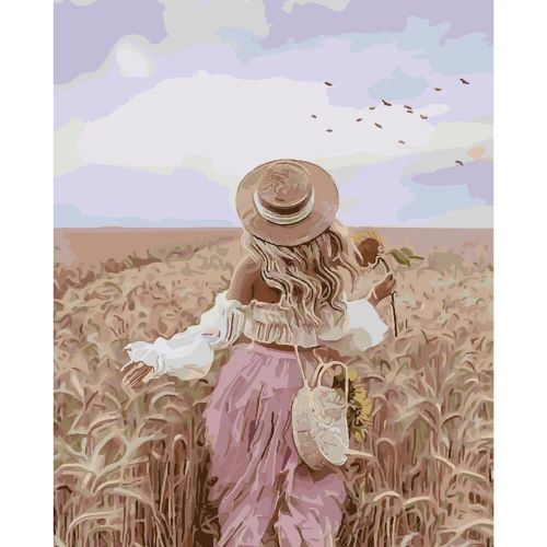 Картина по номерам "Девушка в поле" (Strateg)