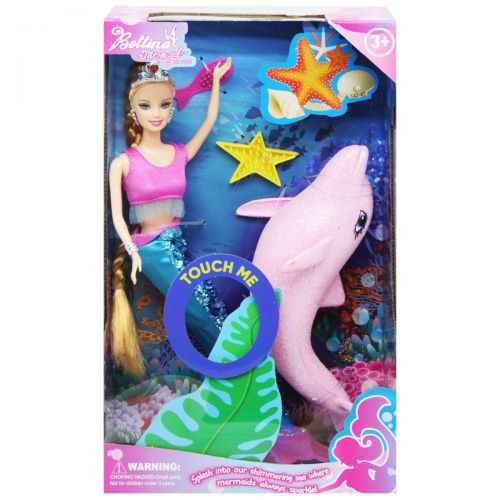 Лялька "Русалочка", з рожевим дельфіном (MiC)