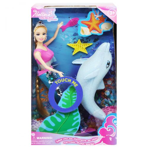 Кукла "Русалочка", с синим дельфином (MiC)