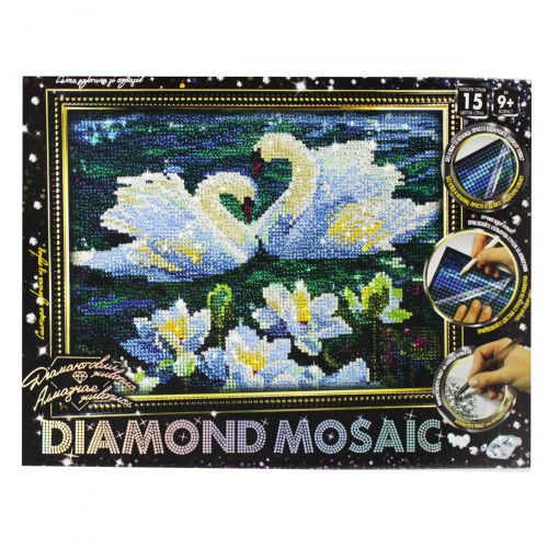 Алмазная мозаика "DIAMOND MOSAIC. Лебеди" (Dankotoys)