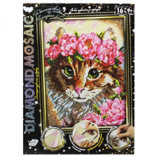 Алмазная мозаика "DIAMOND MOSAIC. Котик" (Dankotoys)