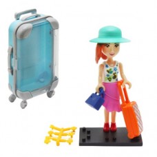 Кукла в чемоданчике "Путешественница", в голубой шляпке