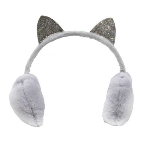 Хутряні навушники "Котик", сірі (MiC)