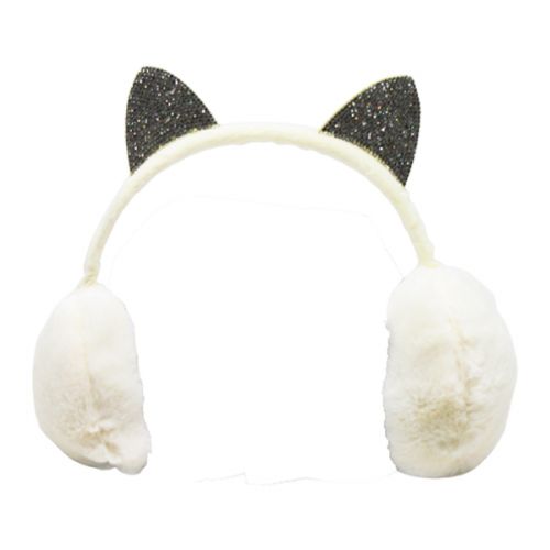 Хутряні навушники "Котик", білі (MiC)
