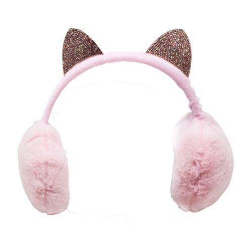 Хутряні навушники "Котик", рожеві (MiC)