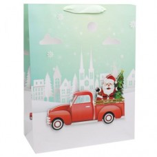 Пакет подарочный "Дед Мороз на машине"