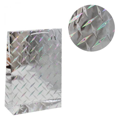 Подарунковий пакет "Голографічний", сріблястий (MiC)