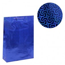 Подарочный пакет "Голографический", синий