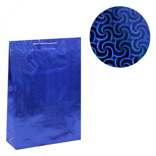 Подарочный пакет "Голографический", синий (MiC)