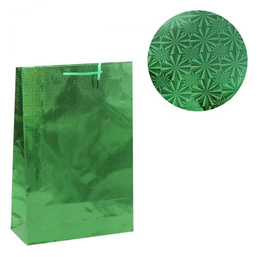 Подарочный пакет "Голографический", зелёный (MiC)