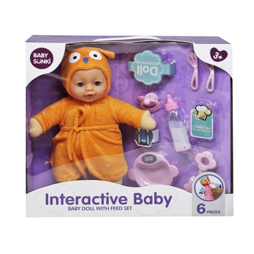 Пупс плюшевый "Interactive Baby", совенок (Baby Sunki)