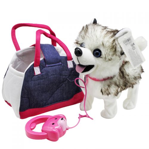 Интерактивная игрушка "Собачка в сумке", серая (MiC)